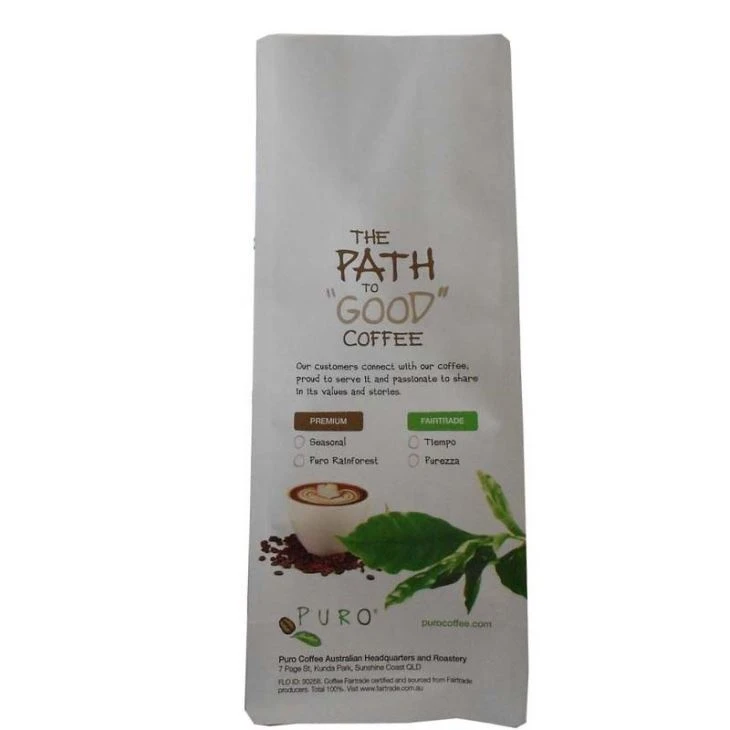 Stand Up Flat Bottom Pouch For Coffee